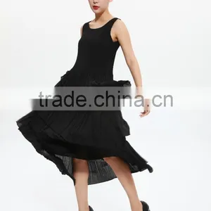 Pleat Ladies Sleeveless Vest Dress New Design Cake Dresses thumbnail-6