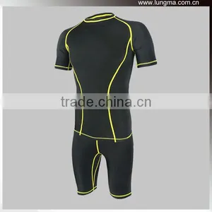 Slim Fit Sexy 85%polyester 15% Spandex Compression Short Shirts and Shorts,Custom O-Neck / V-Neck MMA Rash Guard thumbnail-3