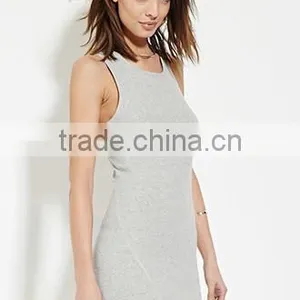 2017 Cheapsale Sexy Ladies 100%cotton Solid Sleeveless Casual Dress OEM Service thumbnail-1