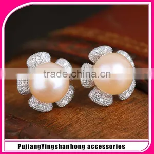 925 Silver Black Real Natural Pearl Earrings Luxury Stud Jewelry Graceful Jewellery thumbnail-1