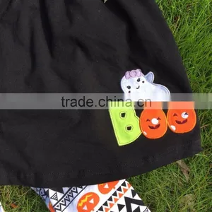 2-7t FALL/Winter Kids OUTFITS 3 Pieces Scarf Pant Sets Pumpkin Aztec Girls Halloween Boutique Clothes Kids Brown Top Sets thumbnail-3