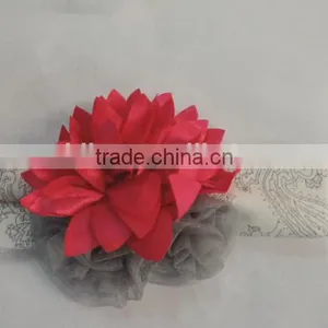 Wholesale Girls Accessories 2016 Cotton Knit Baby Headbands Elastic Besutiful Baby Girl Flower Headbands Boutique Children Bands thumbnail-3