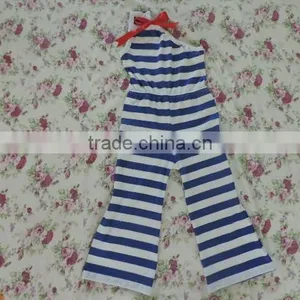 Summer New Arrive Toddlers Clothing Cool New Design One-shoulder Blue and White Stripes Cotton Romper Summer Hot Sale 2016 thumbnail-1
