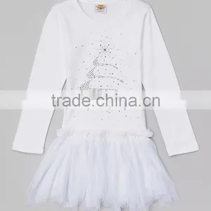 Hot Girl Tutu Dress With White Rhinestone Tree Toddler Dress Girls Clothing Z-TD80804-3 thumbnail-1