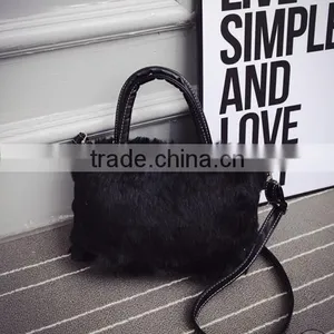 Fashion Simple Casual Style Solid Fur Chain Women Handbags thumbnail-1