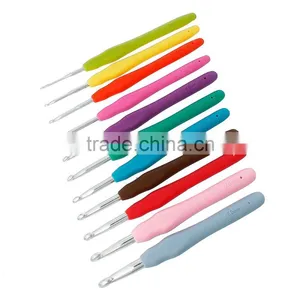 Hot Fashion Custom Logo Accepted 11PCs Aluminum TPR Crochet Hooks Set thumbnail-1