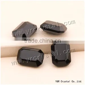 4 Pcs Point Back Jet Color Fancy Cut 10*14mm Fancy Crystal Sewing Stones on Clothes thumbnail-1