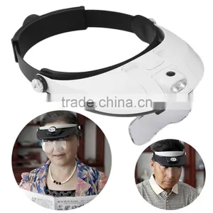 2017 Hot Selling 2 LED Headband Glasses Illuminated Magnifier Loupe Single/Bi-plate Magnifications 5 Lens thumbnail-1