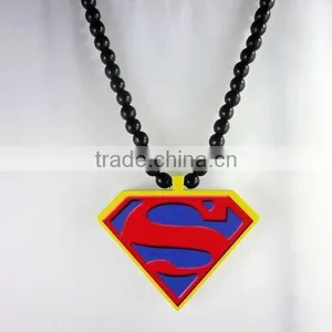 Fashion Acrylic Wood Ceramic Necklace Superman Shape thumbnail-1