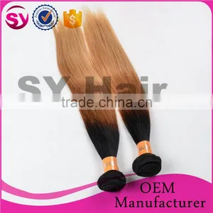 Black Rose Straight Colored Brazilian Ombre Weave Hair, Wholesale Three Tone Ombre Colored Human Hair Extension thumbnail-3