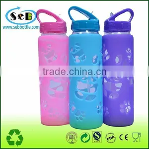 Wholesale Cheap Custom Color Empty Sports Glass Water Bottle thumbnail-4