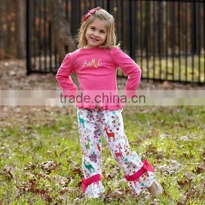 Best Selling Floral Ruffle Cotton Girls Boutique Outfit thumbnail-6