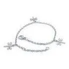 Ladies Three Magic Dragonfly Charms Stainless Steel Jewelry Anklet Bracelet thumbnail-1