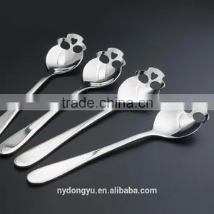 304 Stainless Steel Spoon / Jaxn Gold Plating Skeleton Coffee Honey Tea Spoon and Fork /fancy Dessert Jam Spoon thumbnail-2
