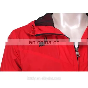 2017 New Hooded 3-Layer Wind Coat Waterproof Men Red Softshell Jacket thumbnail-1