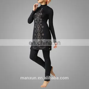 Muslim Women Beading Swimming Suit Traditional Two Pieces Swimwear Soft for Wearing thumbnail-3