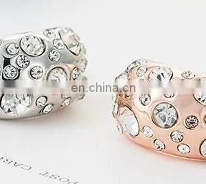 White Gold Plated CZ Diamond Wedding Rings 7mm Women Fine Jewelry Zirconia Crystals Engagement Rings Top Quality Alloy Ring thumbnail-5