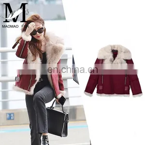 2016 New Style Wholesale Genuine Sheepskin Ladies Winter Korean Jacket thumbnail-1
