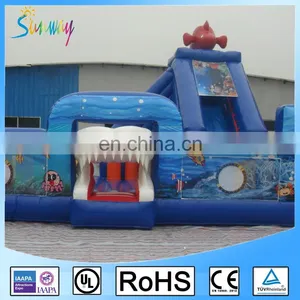 2017 Ocean Theme Inflatable Combo Game Fish Playground With Slide thumbnail-2