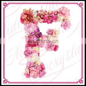 Aidocrystal Hot Sale Oem Design Artificial Silk Fabric Wedding Decor Floral Arrangement Letter F thumbnail-2