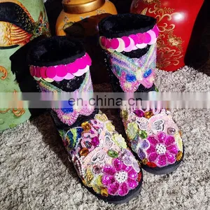 Aidocrystal House Soft Sole Indoor Cheap Winter Fur Black Slipper Boots For Girls thumbnail-1