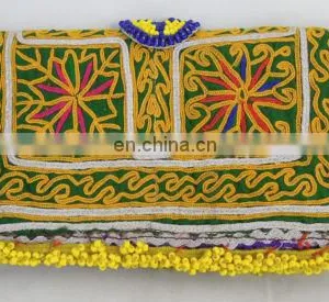 Indian Vintage Suzani Banjara Clutch Embroidered Patch Hand Bag Purses Wallet thumbnail-1