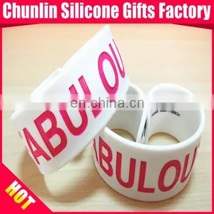 Debossed With Color Filled Silicone Slap Bracelet thumbnail-5