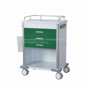 AG-GS005 Electro Coating Colour Medical Therapy Patient Monitor Trolley With Three Drawers thumbnail-1