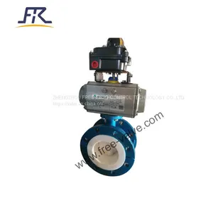 Dn40~300 Pneumatic Actuator Full PTFE Lined Wafer Lug Type Butterfly Valve for Pipelines thumbnail-2