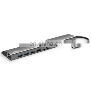 Remax Ru-u70 Hanmo Series Eleven In One Usb Type-c Adapter With Gigabit Network Docking Station For Laptop thumbnail-1