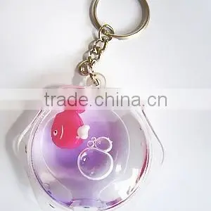 Liquid Unique Flower Shape Keychain With Floater Inside, Wholesale Acrylic Key Chain thumbnail-1