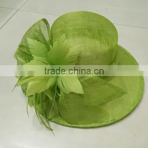 Hot Sale Green Sinamay Fabric Kentucky Derby/Races Hat For Women thumbnail-1