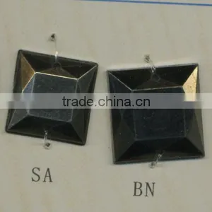 2 Holes Anti-silver Square Sew on Stones thumbnail-1