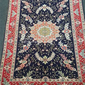 Yamei Lagend Blue Color Persian Silk Carpet and Rug 3x5ft thumbnail-1
