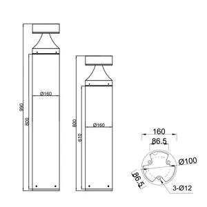 Up To 50w Bollard DLW-LED-049 thumbnail-3