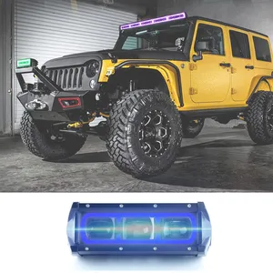 New Design 6D Driving Beam Super Bright 45W 8 Inch Led Light Bar With Amber White Daytime Running Time for Offroad ATV UTV Truck thumbnail-1