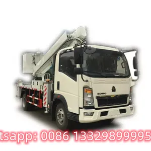 Customized SINO TRUK HOWO 4*2 RHD 16M Telescopic Aerial Working Platform Truck for Sale, thumbnail-1