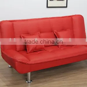 Modern Promotion Cheap Folding Leather Futon Sofa Bed thumbnail-1
