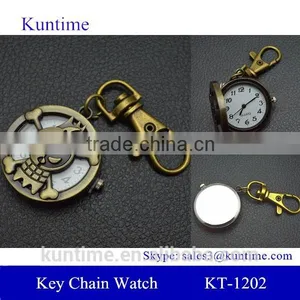 Key Watch With Holder Retro Bronzed Metal Suit Japan Movt Quartz Pocket Watch Japan Movt thumbnail-1