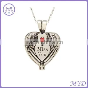 Stainless Steel Cremation Jewelry Heart Ashes Urn Pendant thumbnail-1