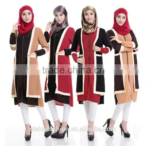 Chiffon Shirt Long Sleeve Blouses Tops Plus Size for Muslim Women Clothing B048 thumbnail-1