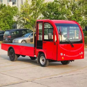 Electric Flatbed Small Truck With a Load Capacity of 2 Tons. Electric Truck for Workshops, Docks, and Airports. thumbnail-1