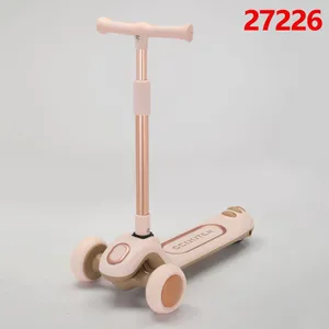 Children's Scooters Children's 3-wheel Music Glowing Folding Toys, Outdoor Sliding Sports, Boys and Girls Kids Kick thumbnail-1