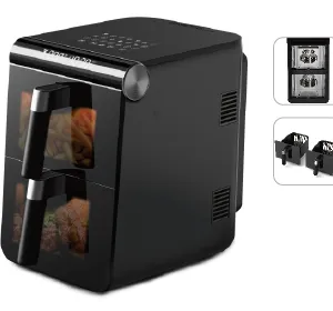 Air Fryer Household Large Capacity/dual Pot Fryer Touch Screen Electric Fryer（Wechat/whatsapp:008613510231336） thumbnail-2