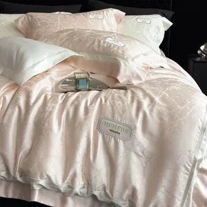 Washed Cotton Bedding Set, 4 Piece Pure Cotton Duvet Cover, Minimalist Blush Pink, Hypoallergenic, Softer With Every Wash, All Season King Size thumbnail-3