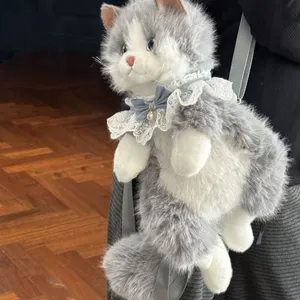 Faux Fur Cat Plush Backpack thumbnail-1