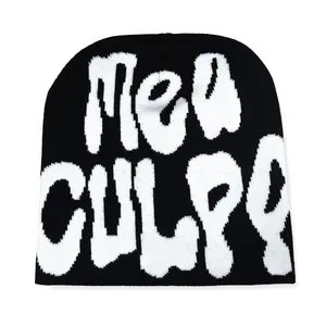 Colorful Jacquard Knit Beanie Hat Soft Warm Stretch Winter Skull Cap Custom Knitted Headwear thumbnail-2