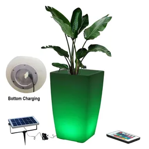 Wholesale Price Outdoor Garden Lights Rechargeable Led Luminous Mushroom Plastic Magic Rgb Light up Flower Pots&planters thumbnail-5