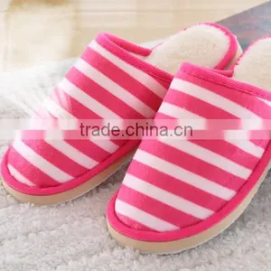 2015 Best Selling Lovely Soft Warm Men and Women Slippers Stripe Hot Style Slippers thumbnail-2