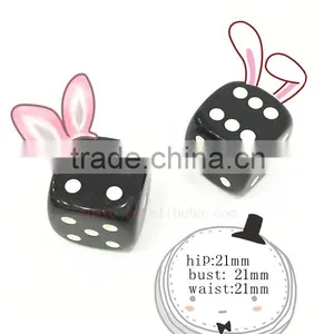 21mm Black Plastic Custom 6 Sided Dice With Normal Dot Embossed thumbnail-1